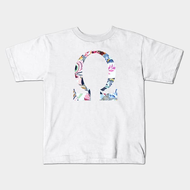 Barcelona Gaudi Mosaic Omega Sorority Letter Kids T-Shirt by aterkaderk